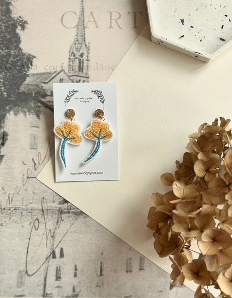 Embroidered Dancing Petal Earrings