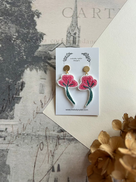 Embroidered Dancing Petal Earrings