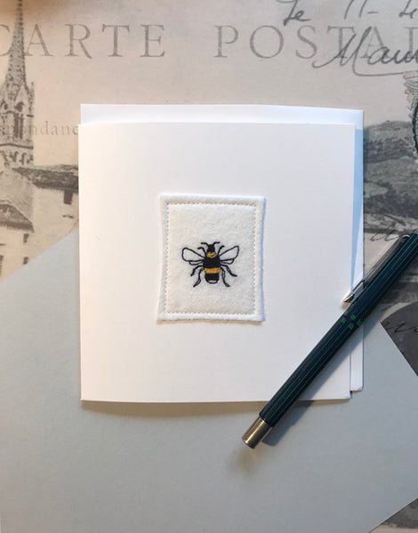 Bee Embroidered Card