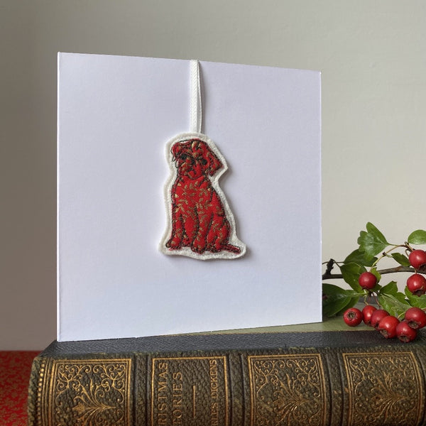 Animal Christmas card with removable decoration