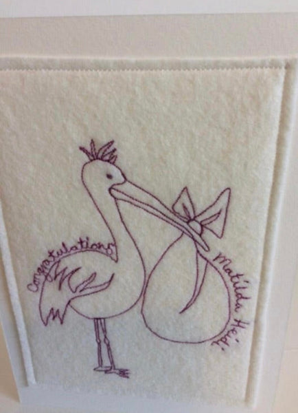 New Baby Embroidered Card