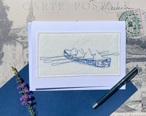 Gig Boat embroidered card