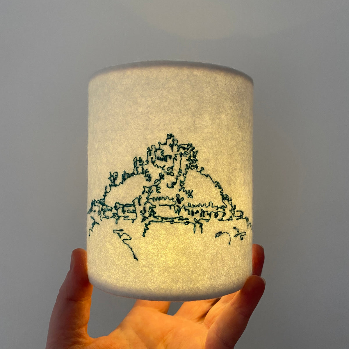 St Michael’s Mount Embroidered Lampshade - Cornwall outlet