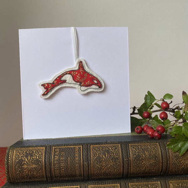 Animal Christmas card with removable decoration