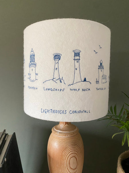 Cornish Lighthouse Lampshade collaboration with Hermione Rose