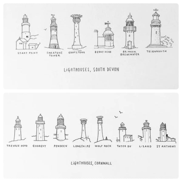 Cornish Lighthouse Lampshade collaboration with Hermione Rose