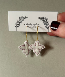 Hydrangea Embroidered Earrings