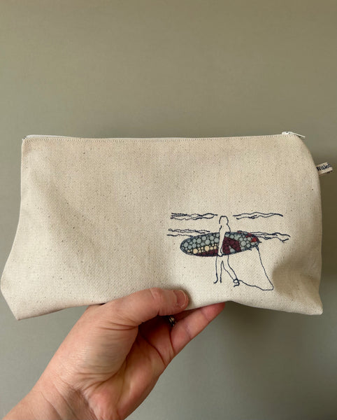 Embroidered Surfer pouch