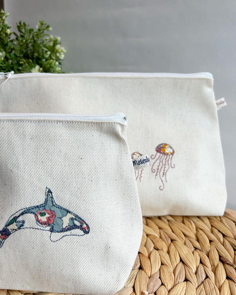 Embroidered Meadow Pouch