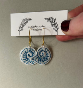 Seashell (one) Embroidered Earrings