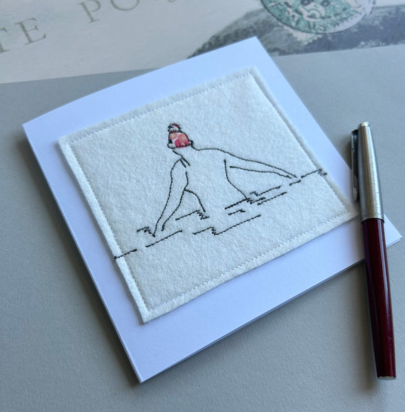 Sea Dipper Embroidered Card