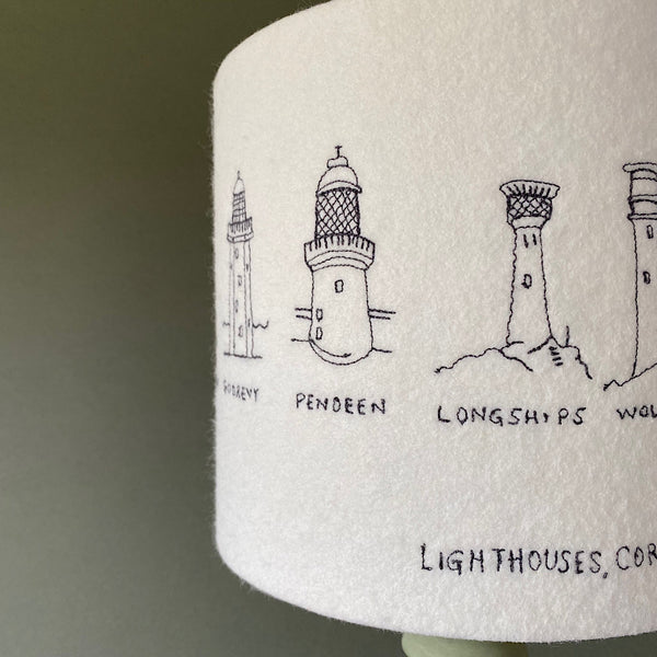 Cornish Lighthouse Lampshade collaboration with Hermione Rose