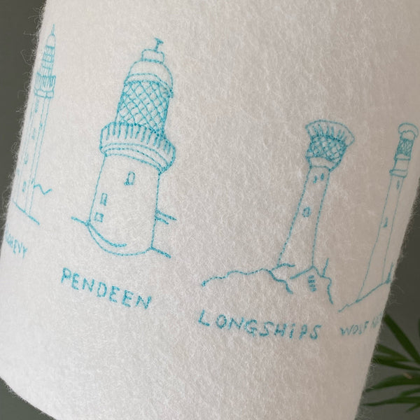 Cornish Lighthouse Lampshade collaboration with Hermione Rose