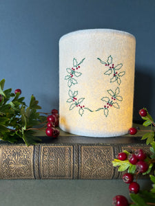 Christmas Holly Wreath Lantern