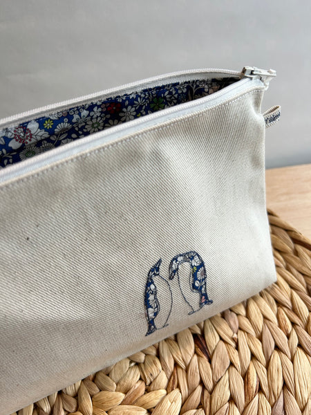 Embroidered Penguin pouch