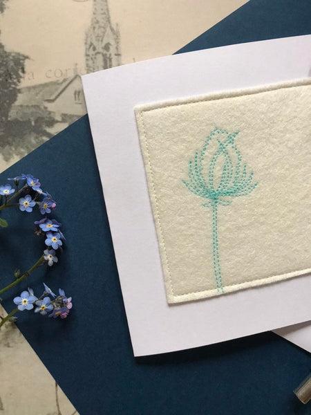 Teasel Embroidered Card