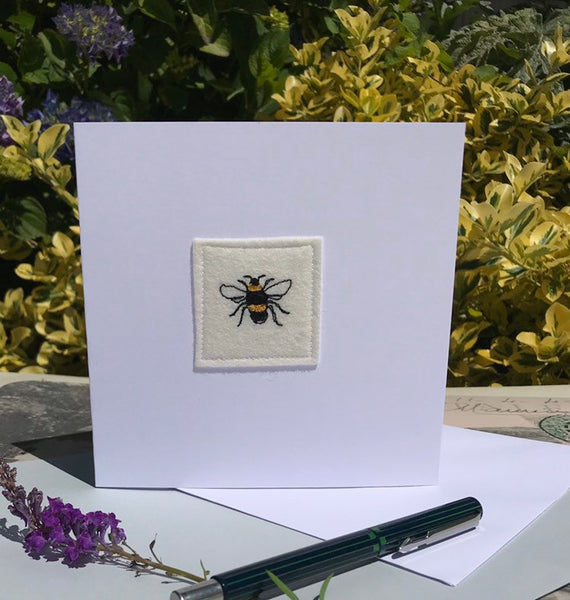 Bee Embroidered Card