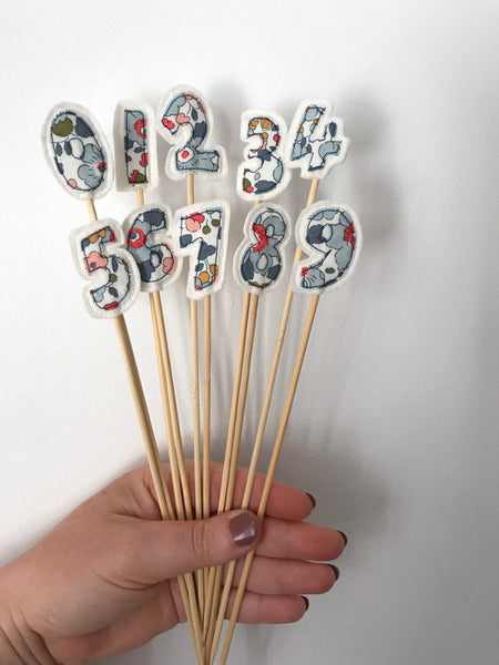 Set of 10 numbers Cake Toppers