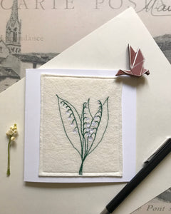 Lily of the Valley Embroidered Card