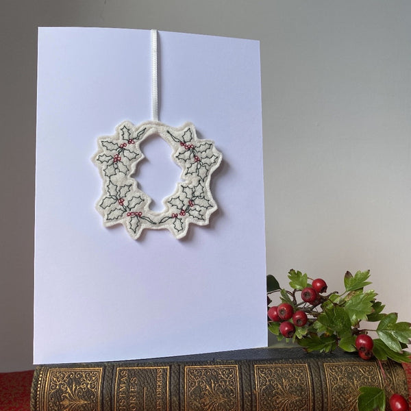 Christmas Holly Wreath Card and Decoration