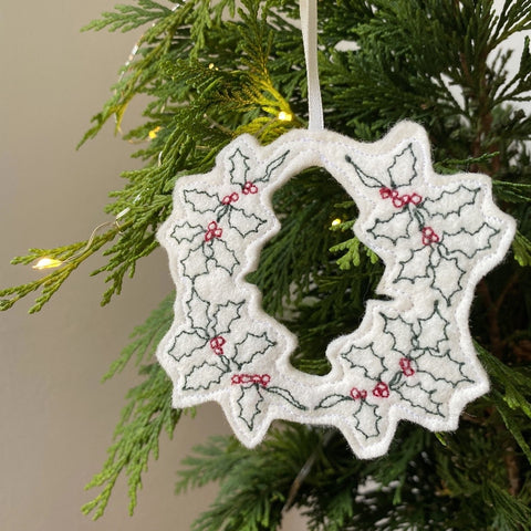 Christmas Holly Wreath Card and Decoration