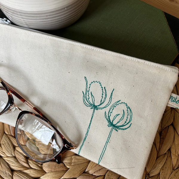 Embroidered Teasel pouch