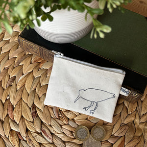 Embroidered Oyster Catcher pouch