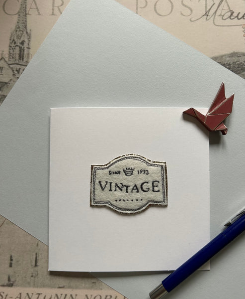 ‘Vintage’ Embroidered Card