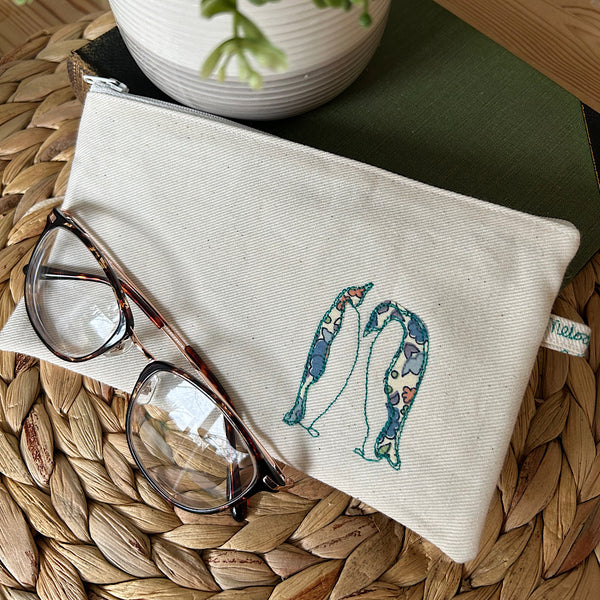 Embroidered Penguin pouch