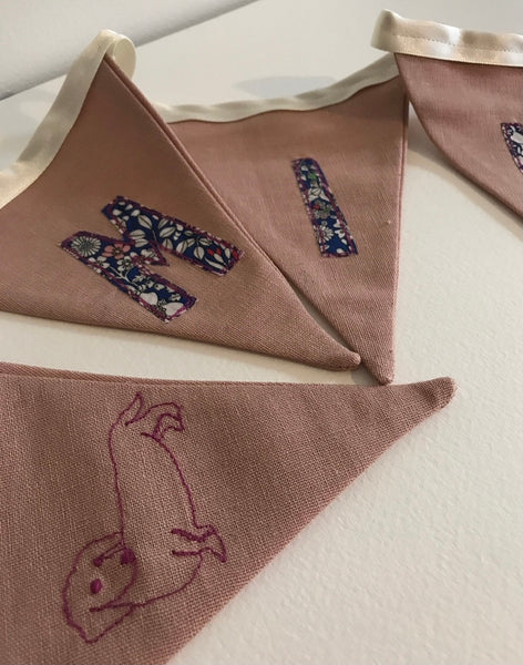 Personalised Sausage Dog Bunting with Liberty Print