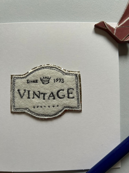 ‘Vintage’ Embroidered Card