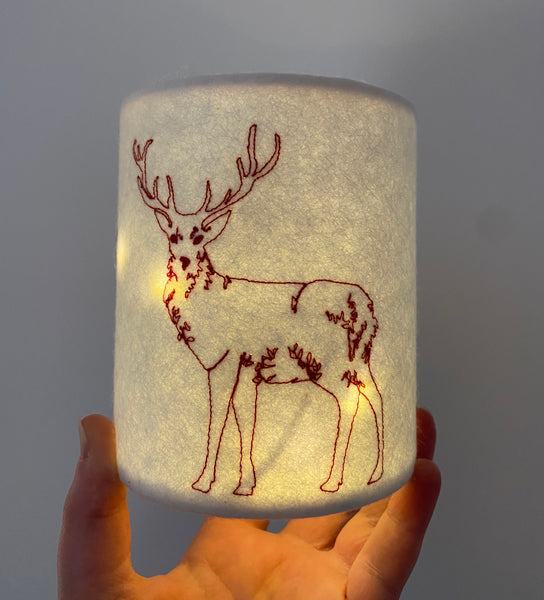 Stag embroidered lantern